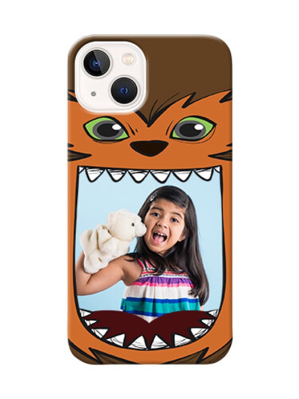 Custom iPhone 14 Plus Phone Covers: Owl Monster Back Case Design