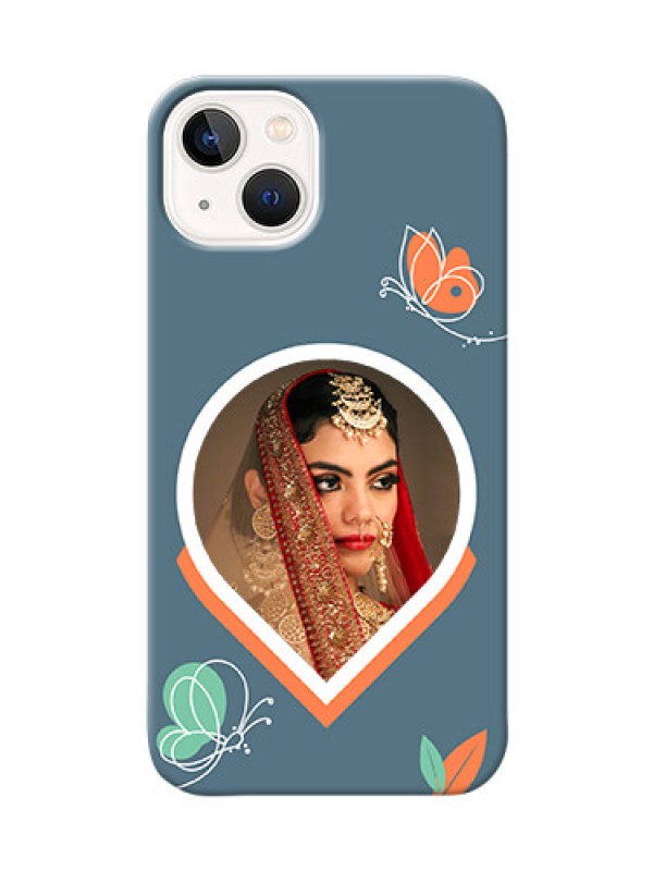 Custom iPhone 14 Plus Custom Mobile Case with Droplet Butterflies Design