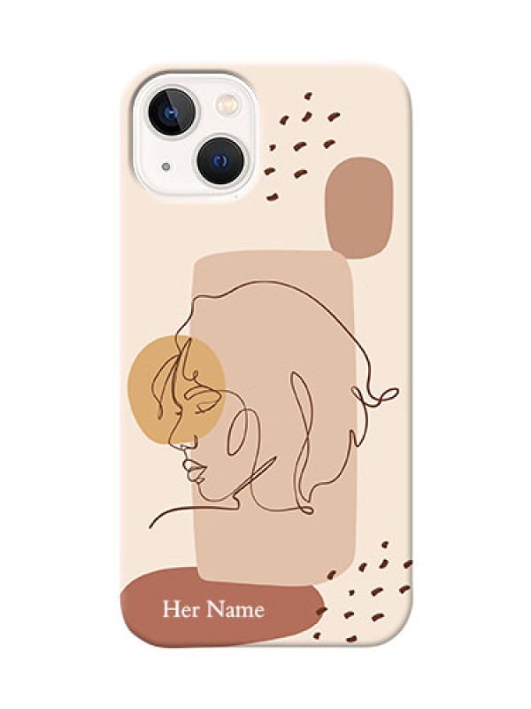 Custom iPhone 14 Plus Custom Phone Covers: Calm Woman line art Design