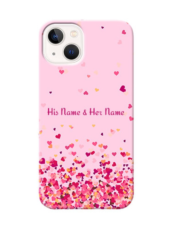 Custom iPhone 14 Plus Phone Back Covers: Floating Hearts Design