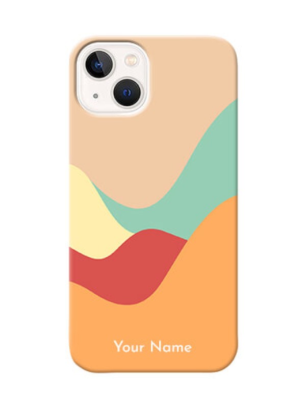Custom iPhone 14 Plus Custom Mobile Case with Ocean Waves Multi-colour Design
