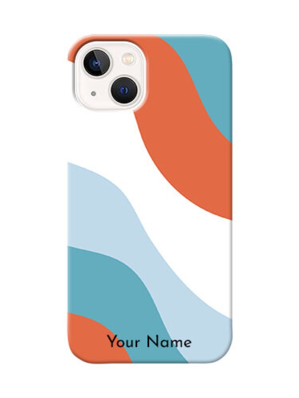 Custom iPhone 14 Plus Mobile Back Covers: coloured Waves Design