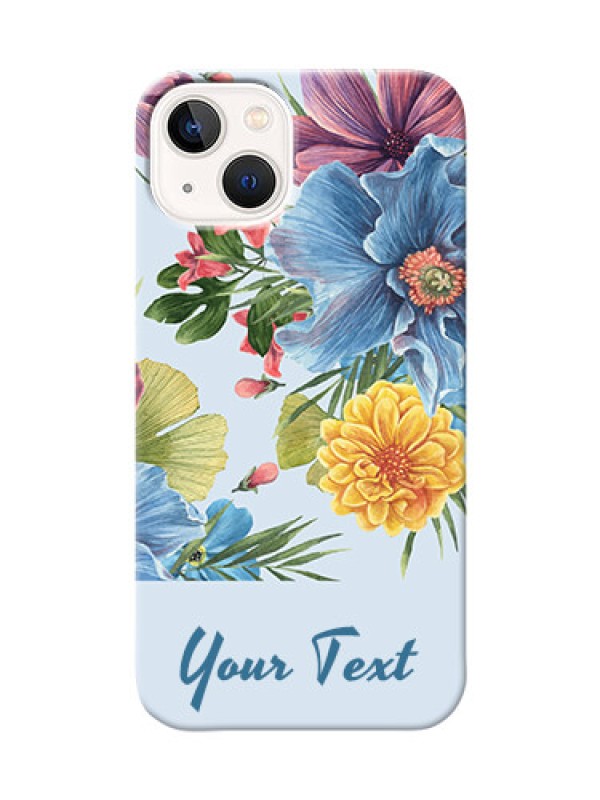 Custom iPhone 14 Plus Custom Phone Cases: Stunning Watercolored Flowers Painting Design