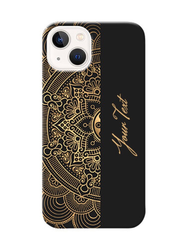 Custom iPhone 14 Plus Back Covers: Mandala art with custom text Design