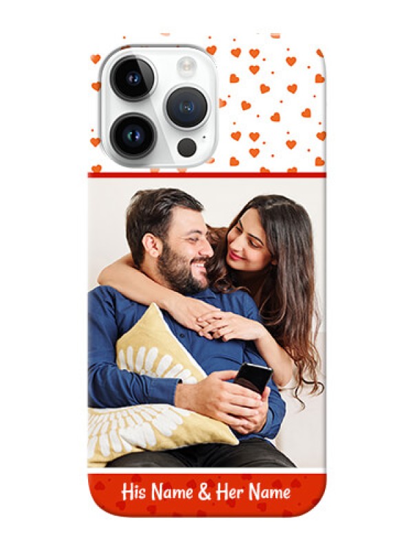 Custom iPhone 14 Pro Max Phone Back Covers: Orange Love Symbol Design