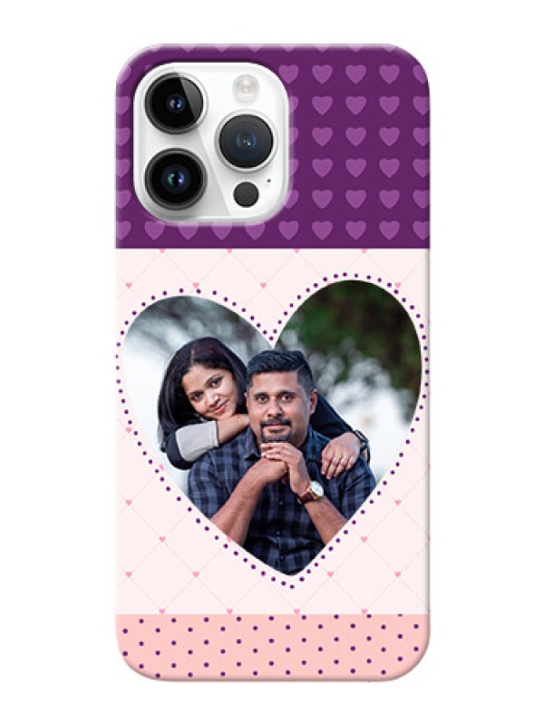 Custom iPhone 14 Pro Max Mobile Back Covers: Violet Love Dots Design