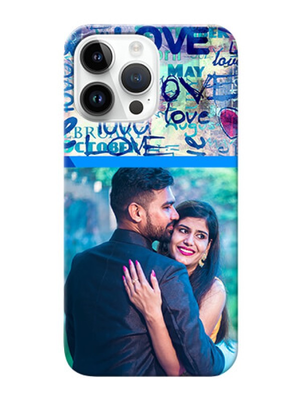 Custom iPhone 14 Pro Max Mobile Covers Online: Colorful Love Design