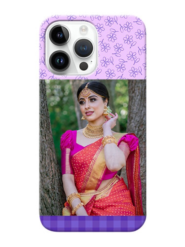 Custom iPhone 14 Pro Max Mobile Cases: Purple Floral Design