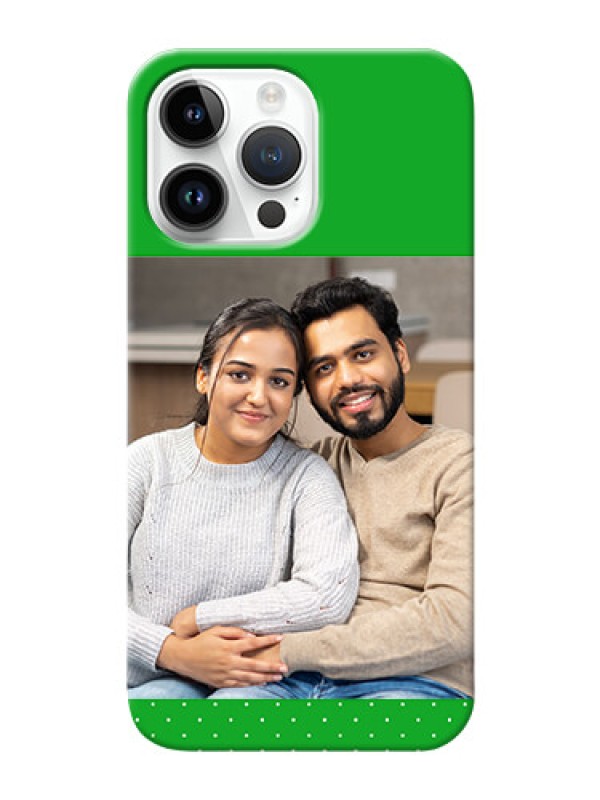 Custom iPhone 14 Pro Max Personalised mobile covers: Green Pattern Design