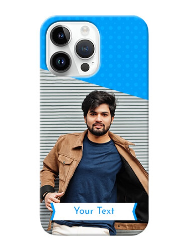 Custom iPhone 14 Pro Max Personalized Mobile Covers: Simple Blue Color Dotted Design