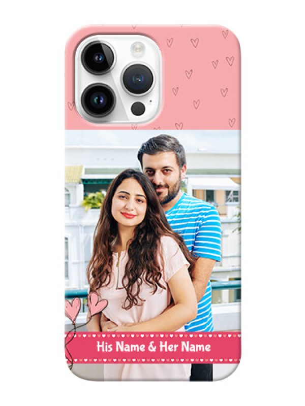 Custom iPhone 14 Pro Max phone back covers: Love Design Peach Color