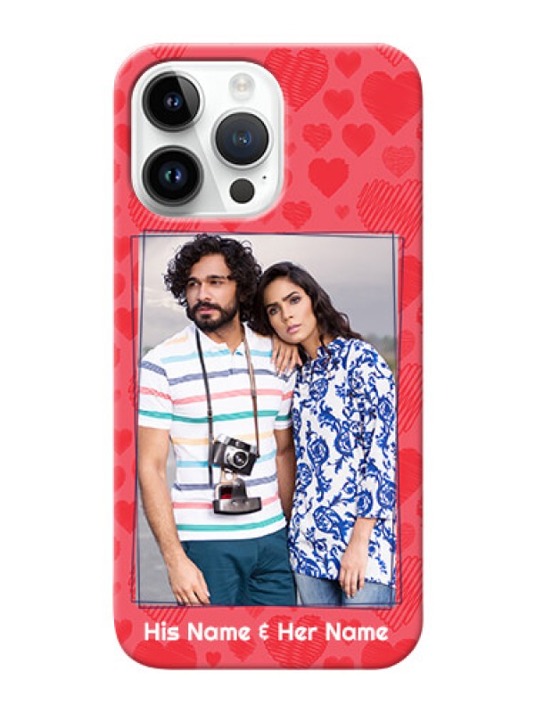 Custom iPhone 14 Pro Max Mobile Back Covers: with Red Heart Symbols Design