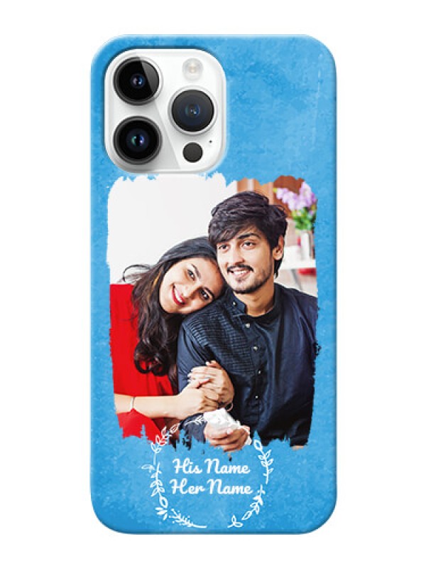 Custom iPhone 14 Pro Max custom mobile cases: Blue Color Vintage Design