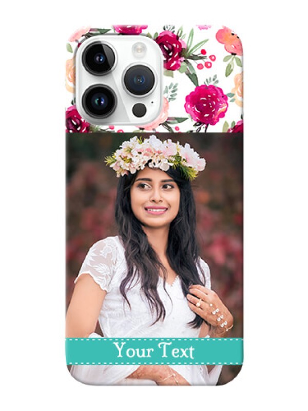 Custom iPhone 14 Pro Max Personalized Mobile Cases: Watercolor Floral Design