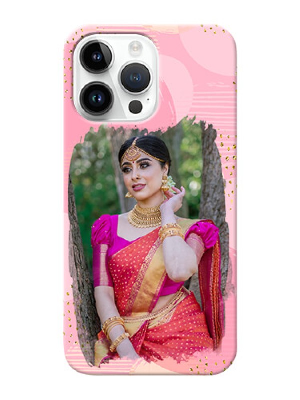 Custom iPhone 14 Pro Max Phone Covers for Girls: Gold Glitter Splash Design