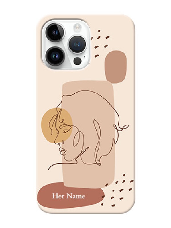 Custom iPhone 14 Pro Max Custom Phone Covers: Calm Woman line art Design