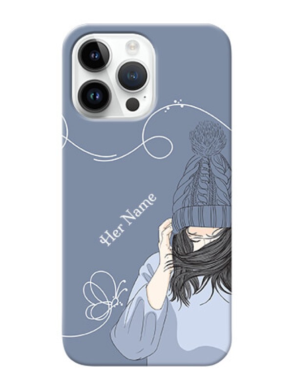 Custom iPhone 14 Pro Max Custom Mobile Case with Girl in winter outfit Design