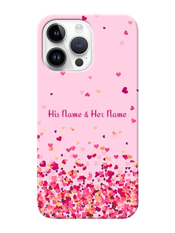 Custom iPhone 14 Pro Max Phone Back Covers: Floating Hearts Design