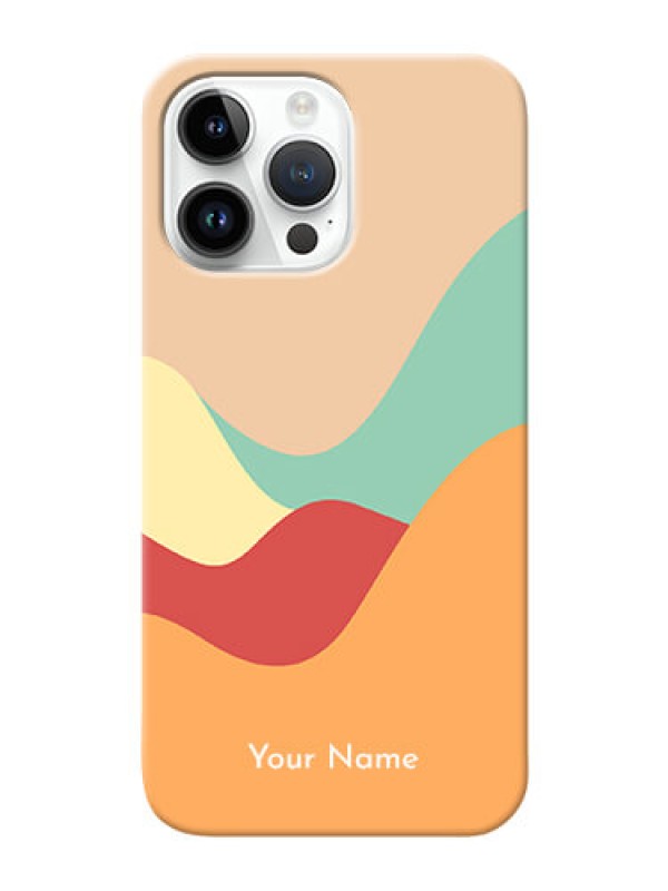 Custom iPhone 14 Pro Max Custom Mobile Case with Ocean Waves Multi-colour Design
