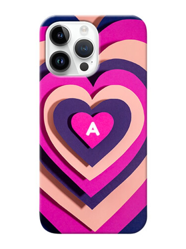 Custom iPhone 14 Pro Max Custom Mobile Case with Cute Heart Pattern Design