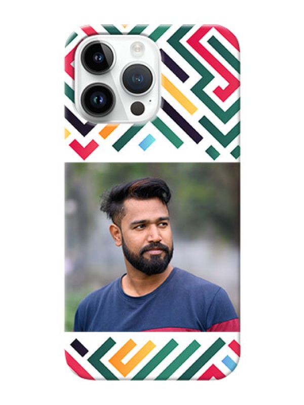 Custom iPhone 14 Pro Max Custom Mobile Case with Colorful Maze Pattern Design