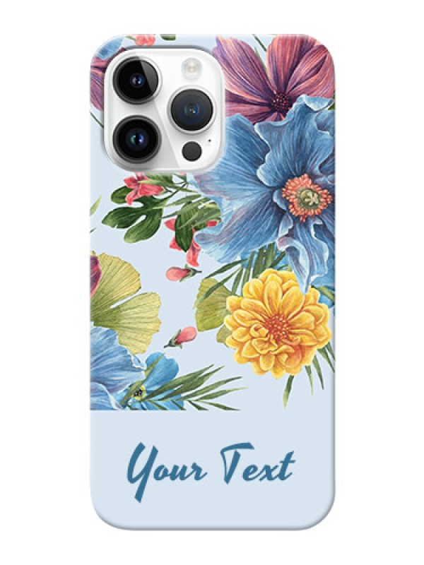 Custom iPhone 14 Pro Max Custom Phone Cases: Stunning Watercolored Flowers Painting Design