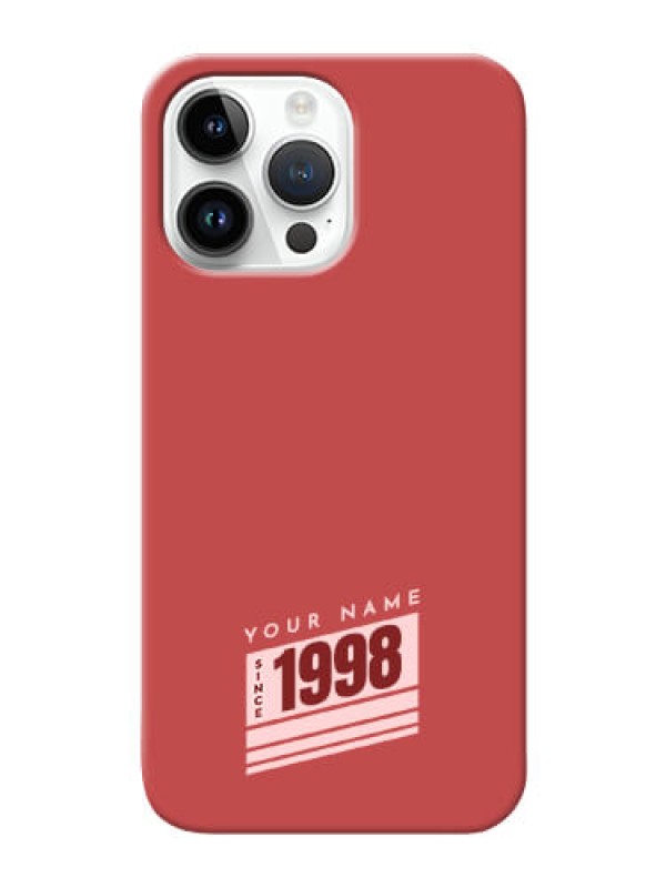 Custom iPhone 14 Pro Max Phone Back Covers: Red custom year of birth Design
