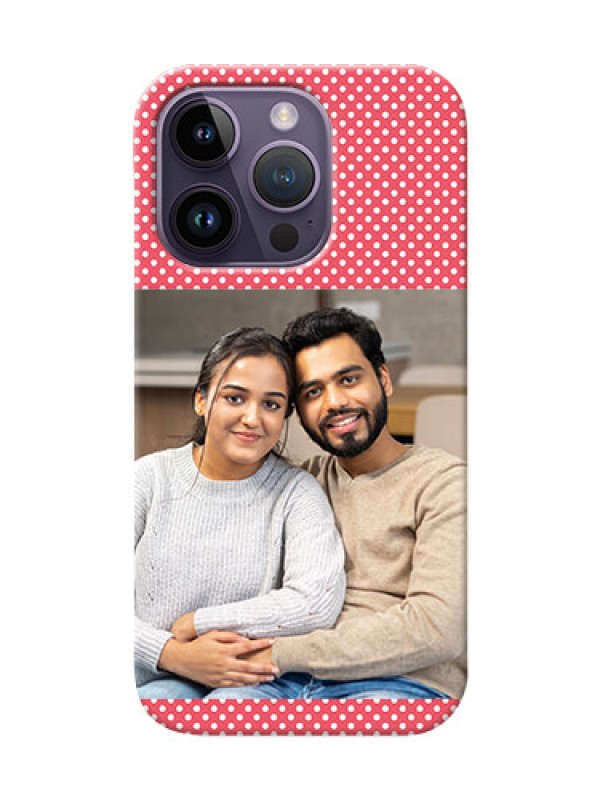 Custom iPhone 14 Pro Custom Mobile Case with White Dotted Design