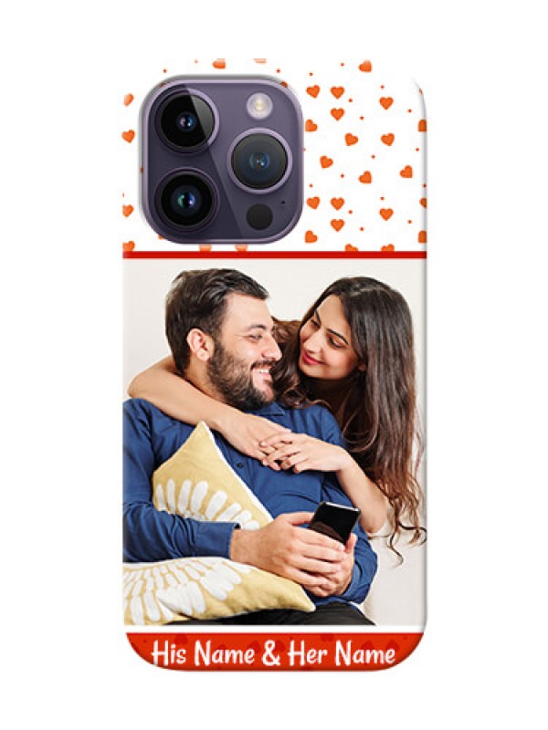 Custom iPhone 14 Pro Phone Back Covers: Orange Love Symbol Design