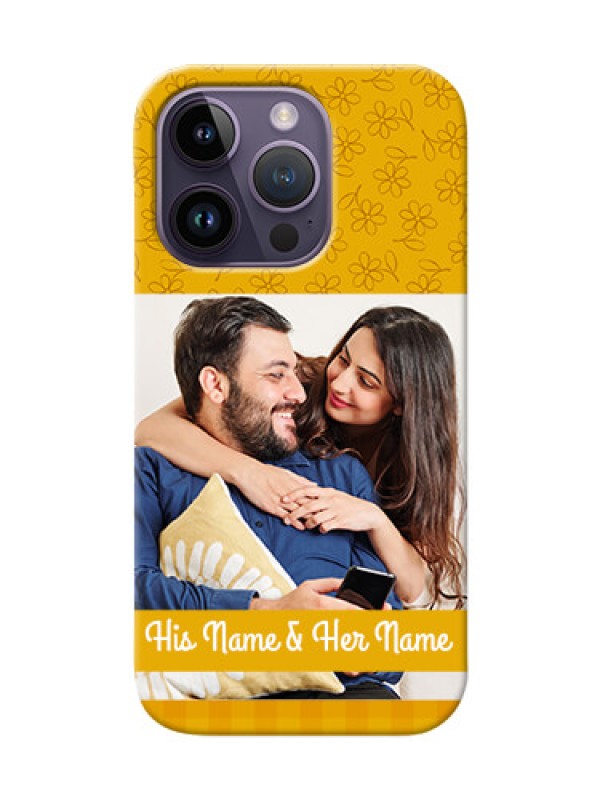 Custom iPhone 14 Pro mobile phone covers: Yellow Floral Design