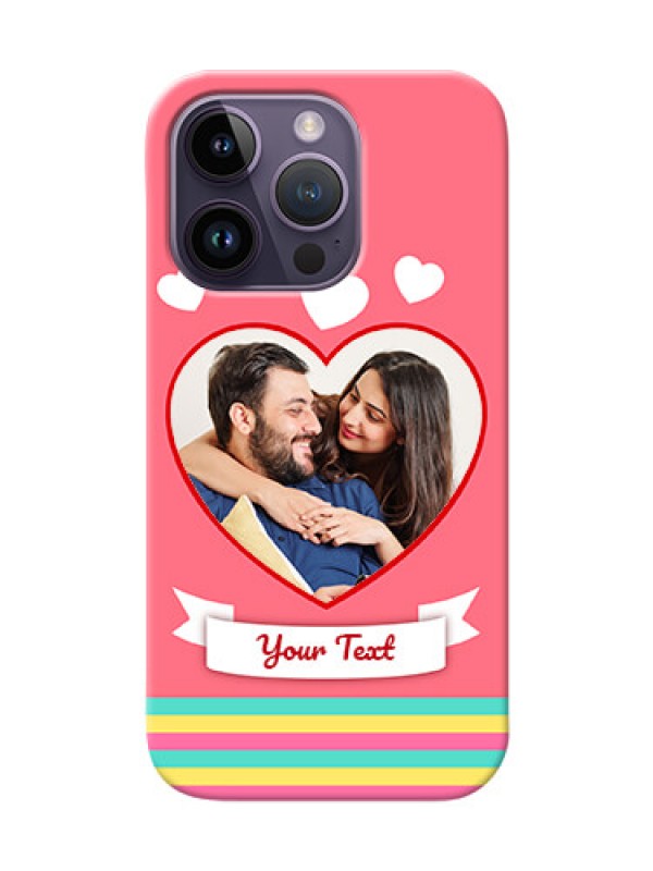 Custom iPhone 14 Pro Personalised mobile covers: Love Doodle Design