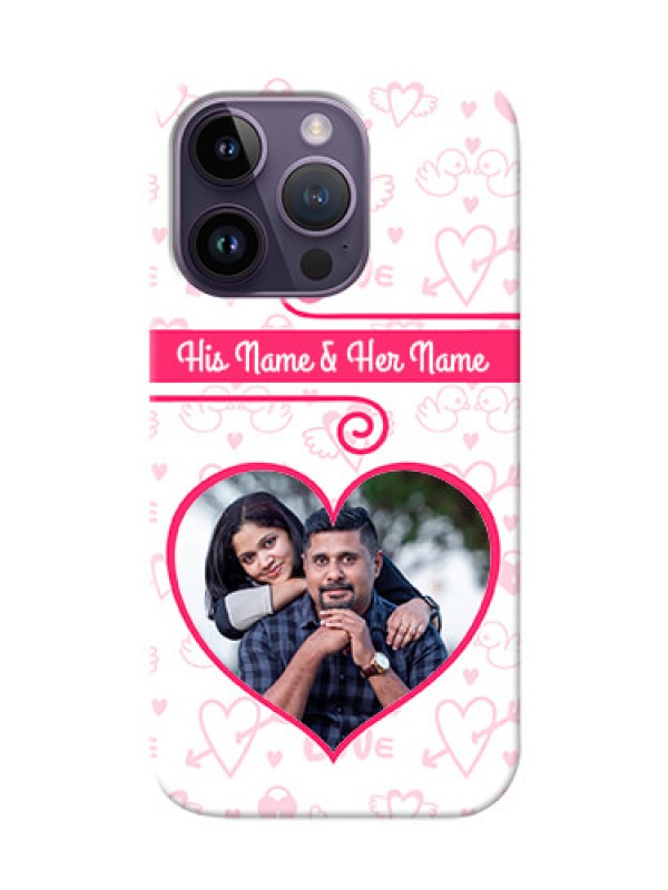 Custom iPhone 14 Pro Personalized Phone Cases: Heart Shape Love Design