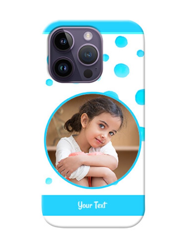 Custom iPhone 14 Pro Custom Phone Covers: Blue Bubbles Pattern Design