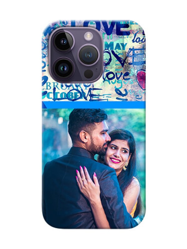 Custom iPhone 14 Pro Mobile Covers Online: Colorful Love Design
