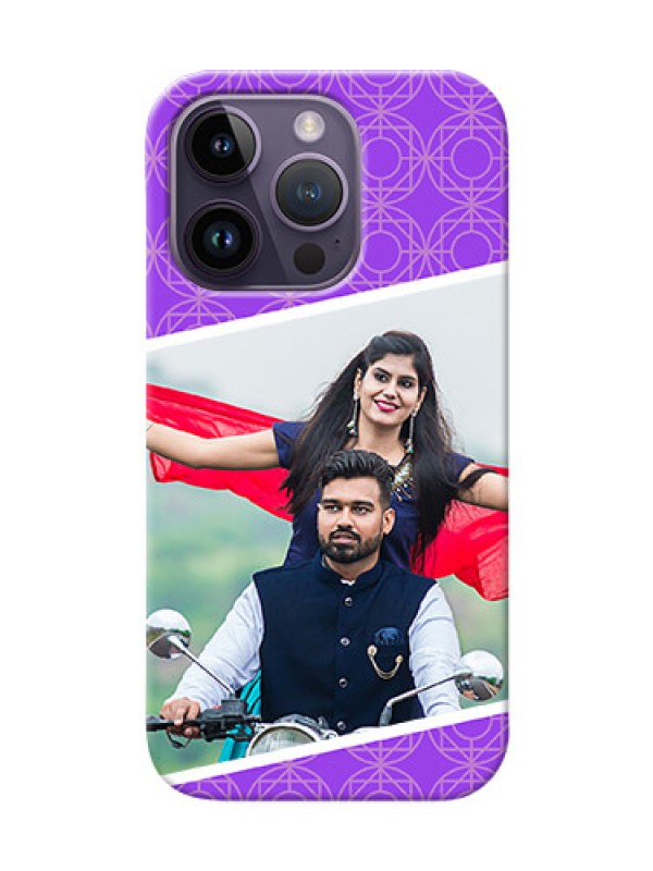 Custom iPhone 14 Pro mobile back covers online: violet Pattern Design