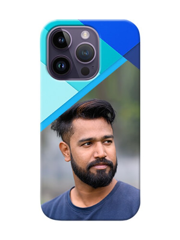 Custom iPhone 14 Pro Phone Cases Online: Blue Abstract Cover Design