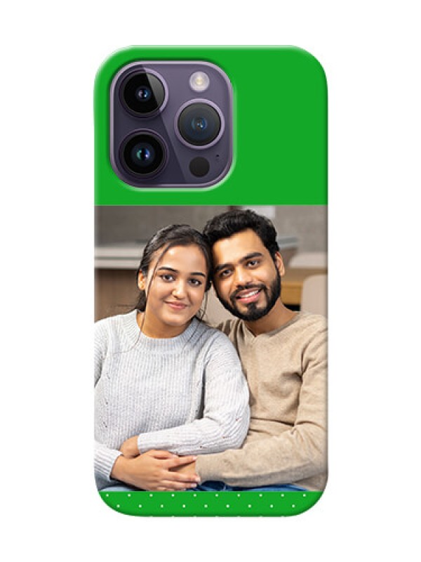 Custom iPhone 14 Pro Personalised mobile covers: Green Pattern Design