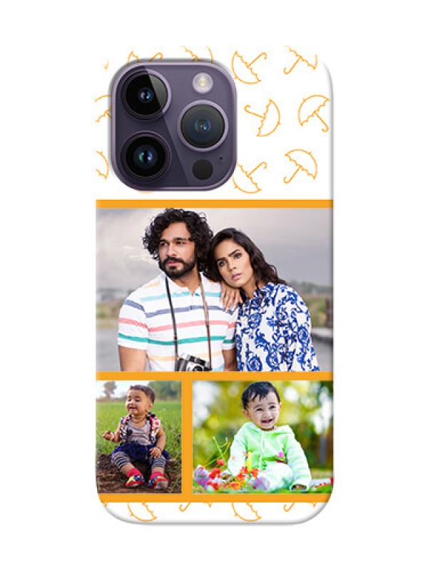 Custom iPhone 14 Pro Personalised Phone Cases: Yellow Pattern Design