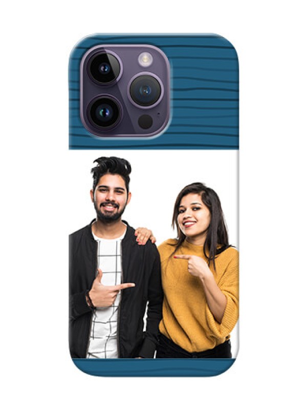 Custom iPhone 14 Pro Custom Phone Cases: Blue Pattern Cover Design