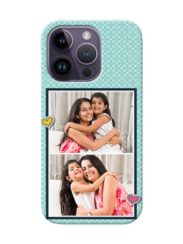 Custom iPhone 14 Pro Custom Phone Cases: 2 Image Holder with Pattern Design