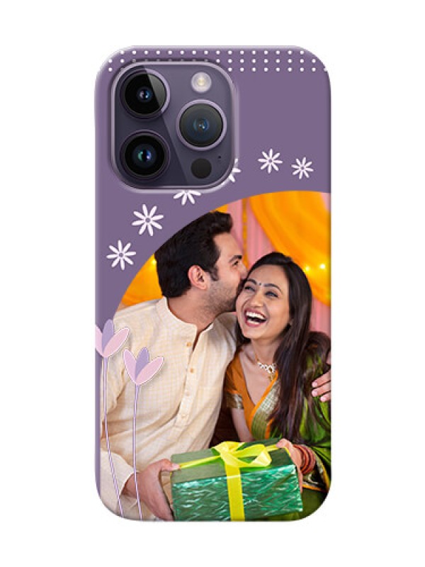 Custom iPhone 14 Pro Phone covers for girls: lavender flowers design 