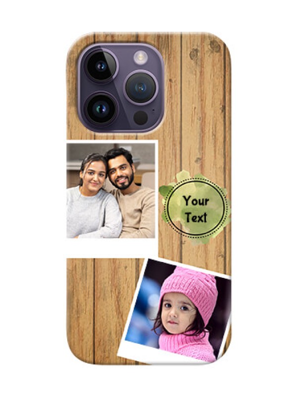 Custom iPhone 14 Pro Custom Mobile Phone Covers: Wooden Texture Design
