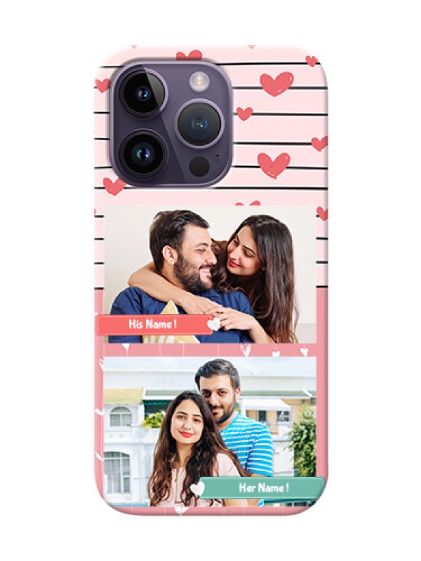 Custom iPhone 14 Pro custom mobile covers: Photo with Heart Design