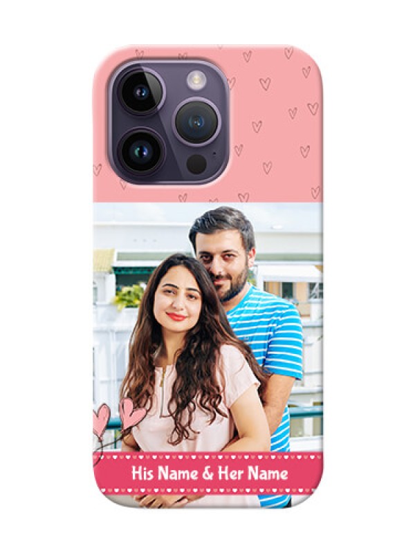 Custom iPhone 14 Pro phone back covers: Love Design Peach Color