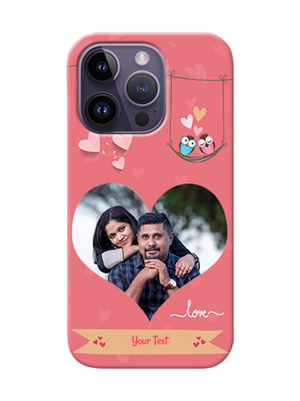 Custom iPhone 14 Pro custom phone covers: Peach Color Love Design 