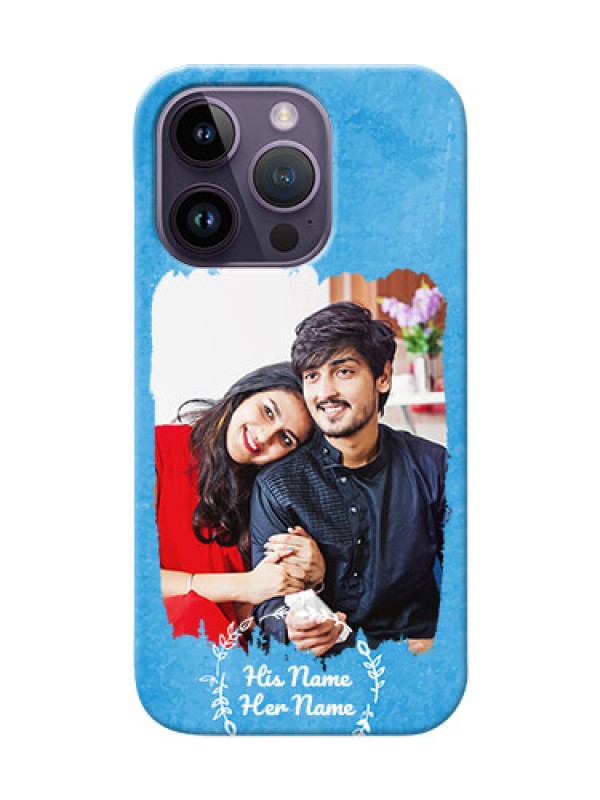 Custom iPhone 14 Pro custom mobile cases: Blue Color Vintage Design