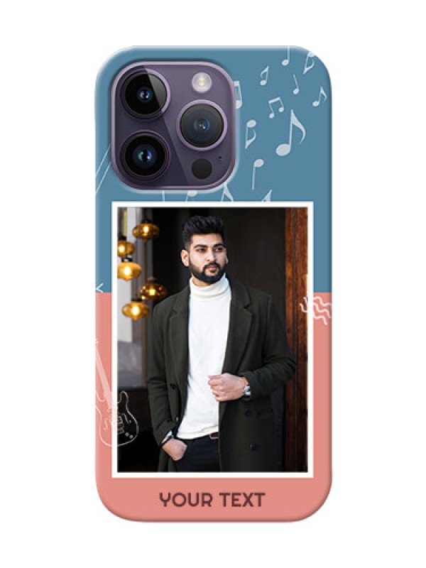 Custom iPhone 14 Pro Phone Back Covers with Color Musical Note Design