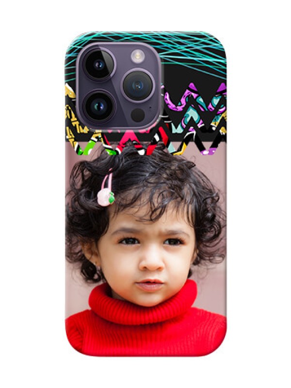 Custom iPhone 14 Pro personalized phone covers: Neon Abstract Design