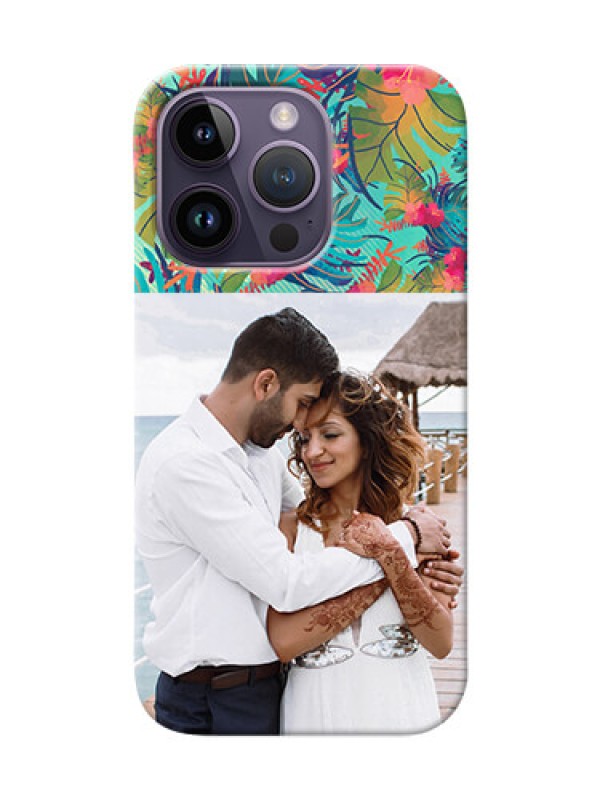 Custom iPhone 14 Pro Personalized Phone Cases: Watercolor Floral Design