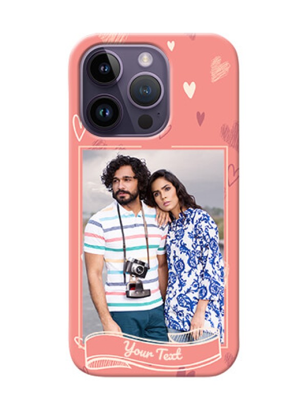 Custom iPhone 14 Pro custom mobile phone cases: love doodle art Design